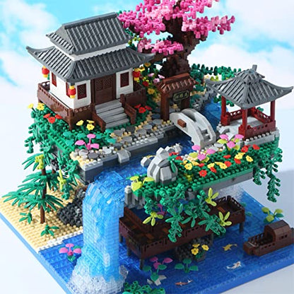 Yushinv Cherry Blossom Tree Building Set with Gift Box, Original Music Cherry Blossom Tree House(Type :Symphony), Japanese Sakura Tree House Lights Building Kit3320 Pcs, Cherry Bonsai Building Set.