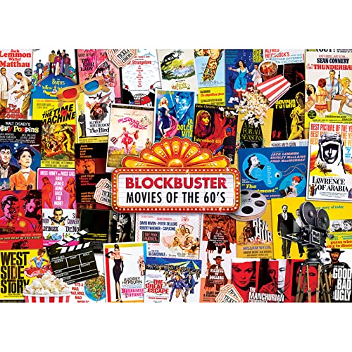 MasterPieces - 1000 Piece Jigsaw Puzzle, Movie Posters, Fun for Adults, Family, Kids, Non-Glare Finish, 19.25" x 26.75" - style: Movie Posters