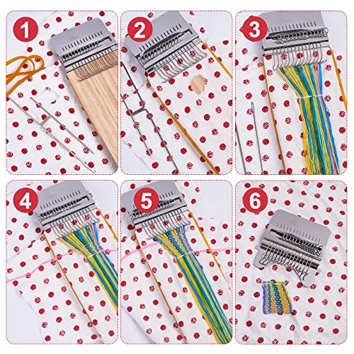arricraft Wood Knitting Looms, Mini Weaving Frame Loom Kit with Pin Rubber Findings for DIY Weaving Arts, Repair Clothes, Mending Jeans