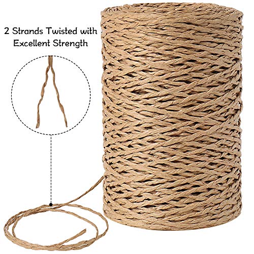 Tenn Well 328ft 2mm Paper String Raffia Ribbon for Gift Wrapping