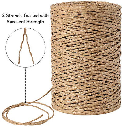 Tenn Well 328ft 2mm Paper String Raffia Ribbon for Gift Wrapping