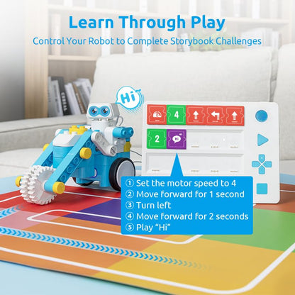 WhalesBot C3 Pro 12-in-1 Remote Control & Coding Robot Kit for Kids 4+, Advanced Smart Panel & Cards Programming, Educational STEM Toy, Block Building Set with Controller & Motor for Kids 4-6, 5-7 - style: WhalesBot C3 Pro Coding Robot
