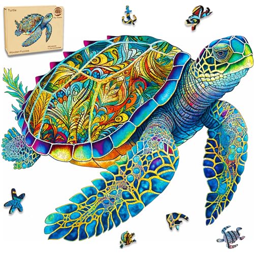 Mys Aurora Wooden Puzzles, Sea Turtle Jigsaw Puzzles 300 Pieces - color: Ocean Turtle, size: 300 Pieces