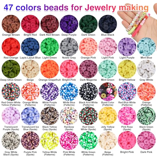 XSEINO 10000PCS Clay Beads Bracelet Making Kit,46Colors - color: 2 Boxes