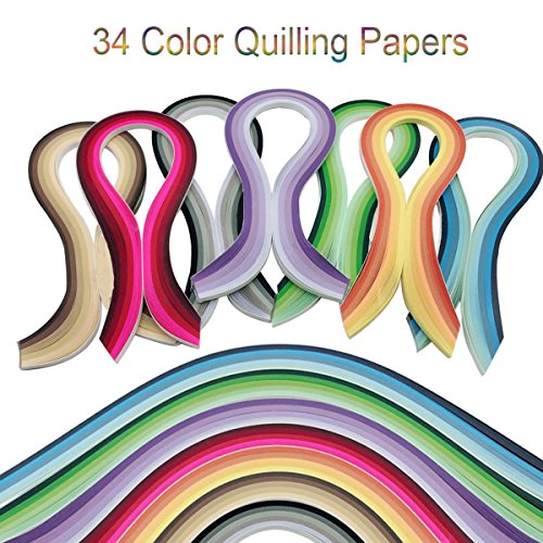 Woohome Quilling Supplies Paper Quilling Kits with 10 Quilling Tools and 34 Colors 700 Strips Quilling Paper for Craft - color: Style 4