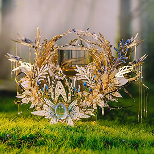 MU Fairy Series Elf Crowns 3D Metal Model Kits Fairy Crown Cinderella Princess Puzzles Kits for Adults, DIY Miniature Dollhouse Building, Birthday New Year Xmas Gift - color: Elf Crown