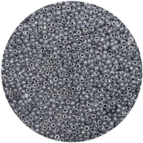 5000pcs Grey Blue Glass Seed Beads Bulk, Small Tiny Waist Spacer Beads for Bracelet, Necklace Jewelry Making, DIY Craft Projects(3mm 8/0) - color: Grey Blue, size: 3mm