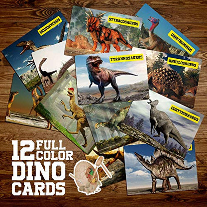 Dinosaur Egg Dig Kit, Unearth a Jumbo Dino Egg with 12 Unique Large Surprise Dinosaur Toys, Ideal Educational STEM Toys and Gifts for Kids Aged 5-7, Suitable for Party and Easter - style: Dinosaur Egg Dig Kit