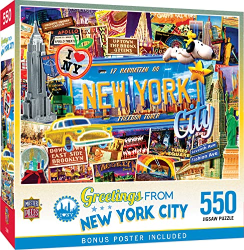 MasterPieces - 550 Piece Jigsaw Puzzle, New York, Fun for Adults, Family, Kids, 18" x 24" - style: New York