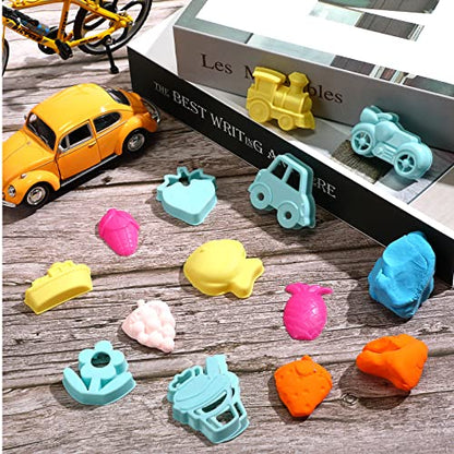 HyDren 40 Pcs Mini Dough Tools 1 Inch Cookie Cutters Sand Molds Colorful