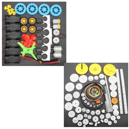 141-Piece DC Motor Kit – Electric Mini Motor with Plastic Gears, Mounting Bracket, Shaft & Propeller for DIY Science Projects