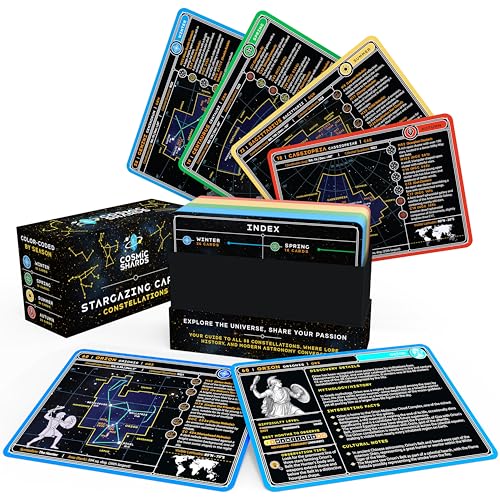 Stargazing Cards – Constellations, 88 Astronomy Flashcards