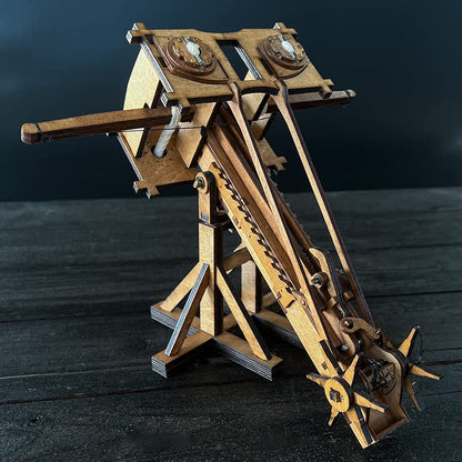 YAQUMW The MINI Roman Ballista Europe Medieval Siege Chariot Wooden Catapult DIY 3D Puzzles Model Kits STEM Projects Tabletop Toys