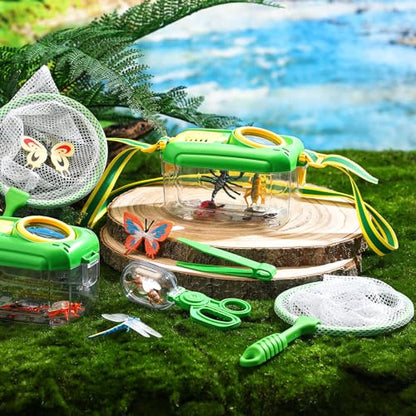 Halloscume 4 Sets Bug Catcher for Kids Insect Catching Kit, Green - color: Green
