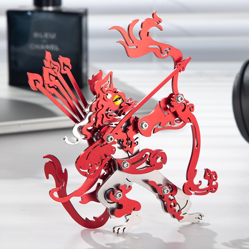 3D Metal Puzzle King Cat, Red - color: King Cat Red