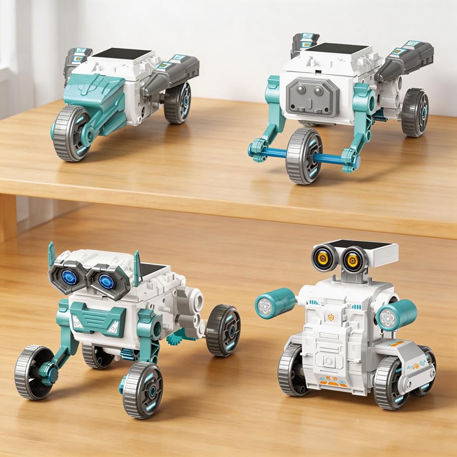 Solar Robot Kit 16 in 1 for Kids Ages 8-12, STEM Science Building Toys, DIY Educational Solar Powered Robot Toy, Engineering Learning Construction Set, Birthday Gifts for Boys Girls