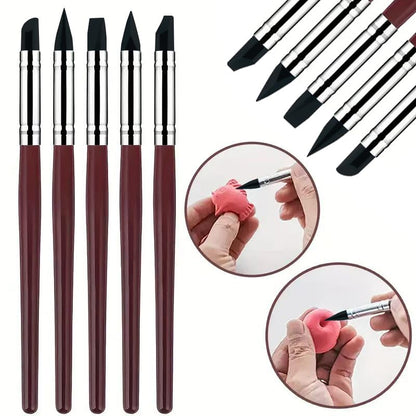 15 PCS Blue Clay Sculpting Tools Set, Professional Silicone Brushes & Dotting Tools Kit for Polymer Clay, Air Dry Clay, Pottery, Modeling & Crafting for Adult-Black - color: 15Pcs-Black