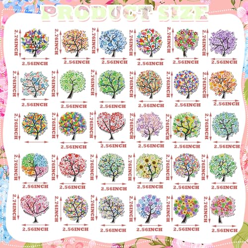 Remuuly 30 Pcs Tree of Life Diamond Painting Magnets Diamond Art Magnets - color: Tree of Life