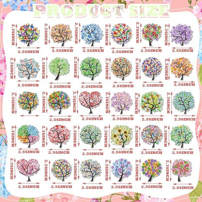 Remuuly 30 Pcs Tree of Life Diamond Painting Magnets Diamond Art Magnets - color: Tree of Life