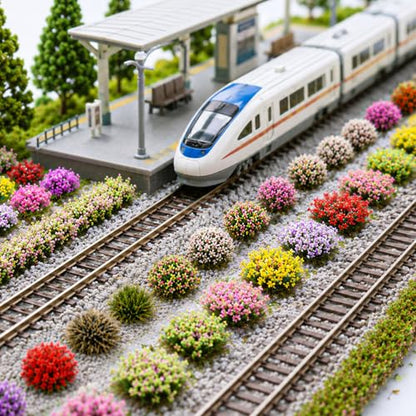 182 Pcs Diorama Grass Colorful Miniature Flowers Cluste Kit