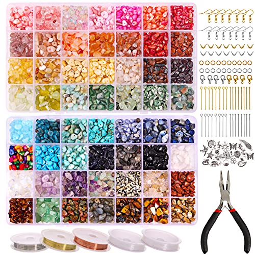 Quefe 56 Colors 1800pcs Crystal Beads Jewelry Making Supplies Kit - color: 56 Colors