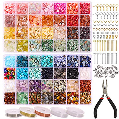 Quefe 56 Colors 1800pcs Crystal Beads Jewelry Making Supplies Kit - color: 56 Colors