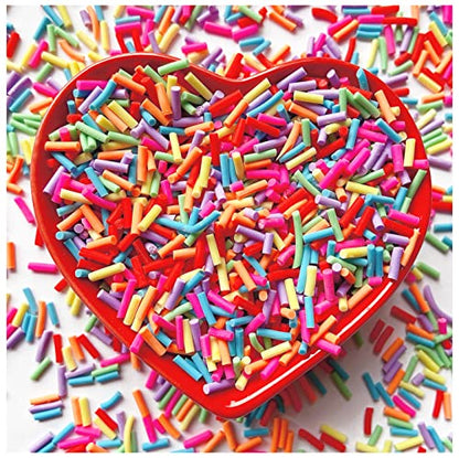 50g Fake Sprinkles Resin Sprinkles Fake Candy Sprinkles Clay Sprinkles Polymer Sprinkles Polymer Clay Slices for Nail Art DIY Crafts Cake Phone Case(21-Colorful Sugar） - color: 31-Colorful