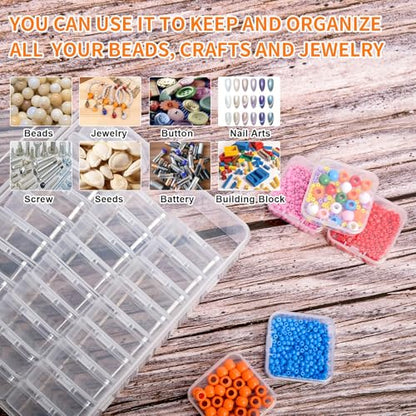 Bead Organizer Box, 90pcs Small Clear Plastic Storage Containers, Craft Storage Box Features Hinged Lid and Labels, Mini Boxes for Bracelets, Jewelry, Diamonds, Clay Beads, Screws, Seeds, Small Parts - size: 3 Pack 90 Pcs