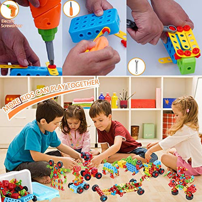 COUOMOXA 404 Pcs STEM Building Toys for Kids Ages 3+