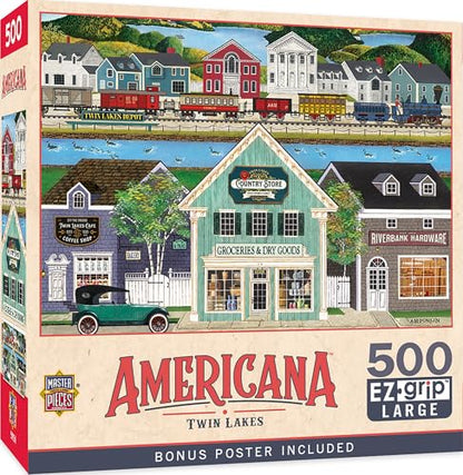 MasterPieces Twin Lakes Jigsaw Puzzle - 500 Piece EZ Grip, Adult Puzzle - for Adults - style: Twin Lakes