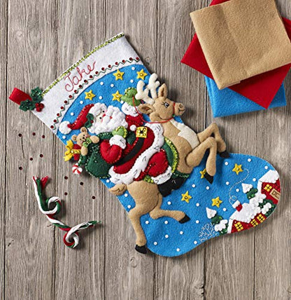 Bucilla 86816 Reindeer Santa Stocking Kit