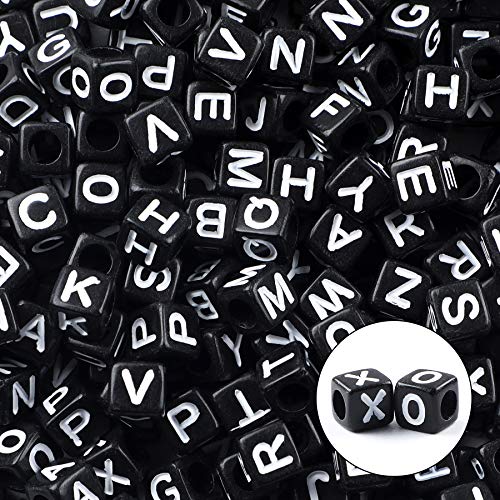 Augshy 1400pcs 5 Color Acrylic Alphabet Beads for DIY Bracelets Making - color: 5colors B