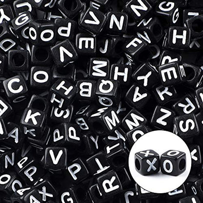 Augshy 1400pcs 5 Color Acrylic Alphabet Beads for DIY Bracelets Making - color: 5colors B
