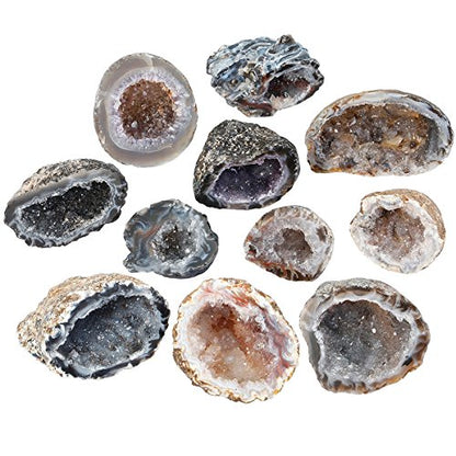 rockcloud Natural Raw Crystal Stone Agate Geode Quartz, 1-2.5"
