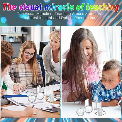 K9 Optical Crystal Photography Prism Set for Teaching Playing, 5 Pack