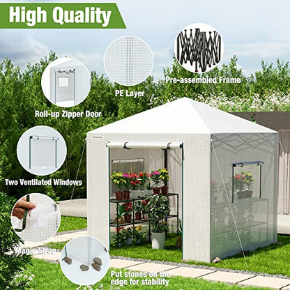 WORKPRO 94”x 94”x 99” Pop-up Greenhouse for Outdoors - style: 94" L x94" W x99" H pop up greenhouse(large)