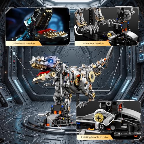 HJPLPXH Mechanical Tyrannosaurus Building Blocks Set with LED Light - style: T-Rex
