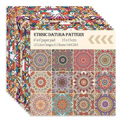 6x6" Cardstock Single Sided Scrapbooking,Craft Decorative Scrap Book Paper - color: 24sheets-datura