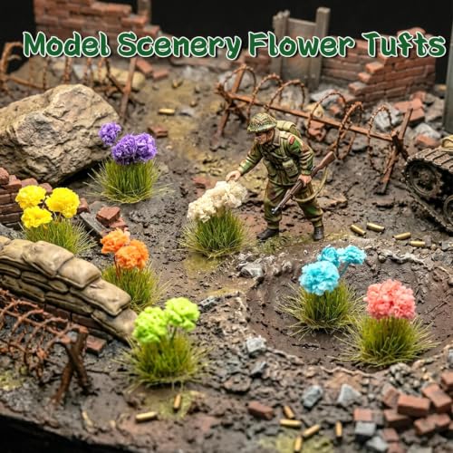 Warmtree 63 Pcs Miniature Colorful Flower Cluster DIY Static Grass - color: Color C
