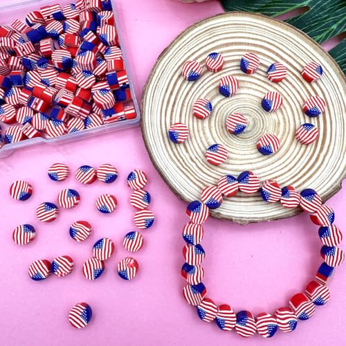 200pcs Flag Polymer Clay Beads - color: Flag