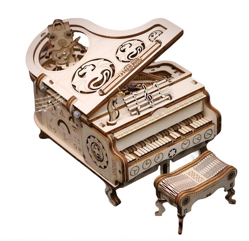 3D Wooden Puzzle Music Box for Adults, Mechanical Violin Model Kit, DIY Wood Craft Building Set, Romantic Hobby Gift for Men Women