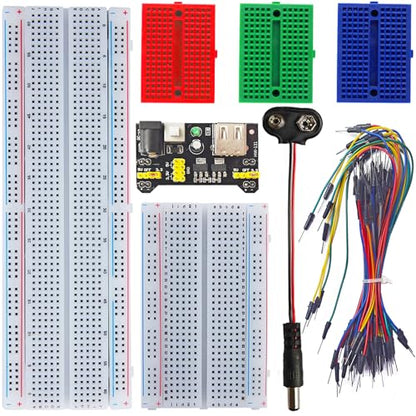Breadboard Kit with Flexible Wires & 9V DC Adapter for Arduino, IoT & STEM