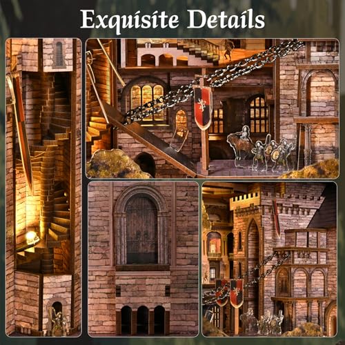 CCCDF Robin Hood Book Nook Kit, DIY Miniature Dollhouse Kit with LED - color: Robin Hood - the Castle's Escape