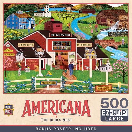 MasterPieces - 500 Piece Jigsaw Puzzle, Large EZ Grip Shapes, The Bird’s Nest, Fun for Adults, Seniors, Family, Kids, 19.25" x 26.75" - style: The Birds Nest