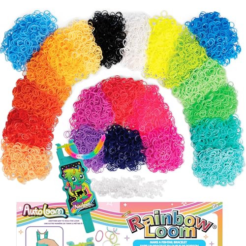 Rainbow Loom 11,000 Neon Bands AutoLoom Refill Mega Pack & Jewelry Kit