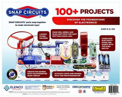 SNAP CIRCUITS Jr. SC-100 STEM Electronics Kit, 100+ Projects, Ages 8+ - size: 100 Projects