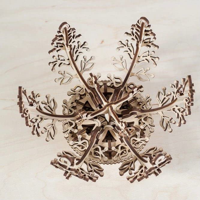 UGEARS Mechanical Flower 3D Wooden Puzzles for Adults - Wooden Model Kits for Adult Mechanical Flower Models Open and Close Wood Creations Brain Teaser Hobby Set Home Decoration