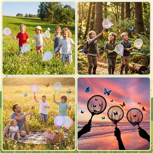 Halloscume 40 Pcs Butterfly Bug Net for Kid Collecting Insect, Fishing Net with Anti Slip Grip, Outdoor Tools for Catching Bugs Fish, Spring Outing Supplies for Kids Nature Exploration