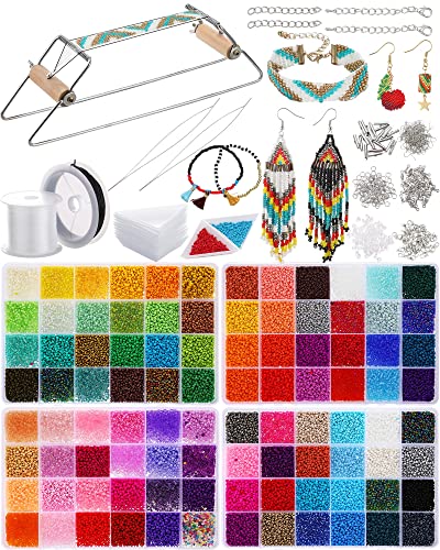 Jexine Bead Loom Kit Beading Supplies 2 mm Seed Beads DIY Craft
