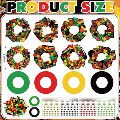 Hollowfly 48 Sets Juneteenth Wreath Craft Kits - style: Juneteenth
